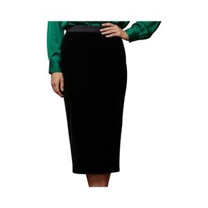 Della Spiga Vintage Black Velvet Midi Skirt circa mid 80-90s Canada Luxury